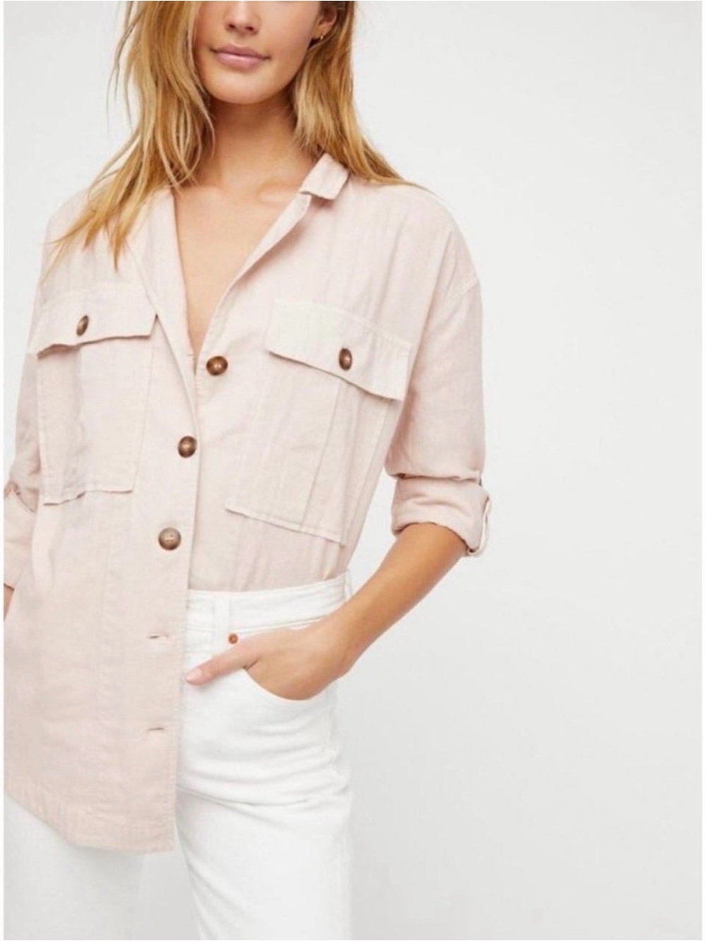Free People Sunshine In My Pockets Pale Pink